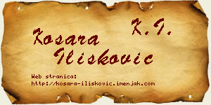 Kosara Ilišković vizit kartica
